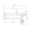 Pot Filler Faucet, Modern Brass Pot Filler Two-Attachment Wall Mount Folding Kitchen Pot Filler Swing Arm