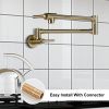 Pot Filler Faucet, Modern Brass Pot Filler Two-Attachment Wall Mount Folding Kitchen Pot Filler Swing Arm