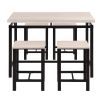 U_STYLE Dining Set, Bar Set, Dining Table with 4 Chairs,5 Piece, with Counter and Pub Height