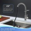 [Not Allowed to Sell on Amazon] Handle & Pull Down Brass Faucets Stainless Steel Brushed Sprayer Kitchen Sink High Arc