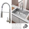 TECASA 33 inch Kitchen Sink - Dual Mount Undermount or Drop-in Sink with Faucet Combo, All-in-One Single Bowl Stainless Steel Sink