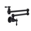 Pot Filler Faucet Wall Mount,with Double Joint Swing Arms Matte Black