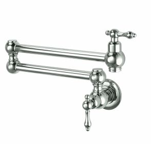 Pot Filler Faucet Wall Mount,with Double Joint Swing Arms Chrome