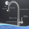 [Not Allowed to Sell on Amazon] Handle & Pull Down Brass Faucets Stainless Steel Brushed Sprayer Kitchen Sink High Arc