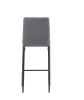 light gray modern simple bar chair, fireproof leather spraying metal pipe, diamond grid pattern, restaurant, family, 2-piece set