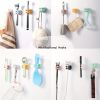 6pcs Adhesive Silicone Toothbrush Holder - Single Hook for Bathroom, Living Room, and Office - Convenient Utility Plug Holder