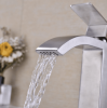 Single lever waterfall bathroom sink faucet