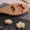 Wooden Moon Cake Mold Wagashi Snow Skin Mooncake Mold DIY Rice Cake Baking Mold 3D Maple Leaves 15-20g