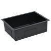 Handmade Kitchen Sink with Strainer Black Stainless Steel