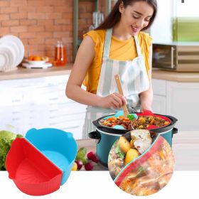 Silicone Slow Cooker Slow Cooker Partition Tank Slow Cooker Silicone Divider Slow Cooker Silicone round Table Set for 4 Modern (Sheet Size: One Size, Color: Blue)