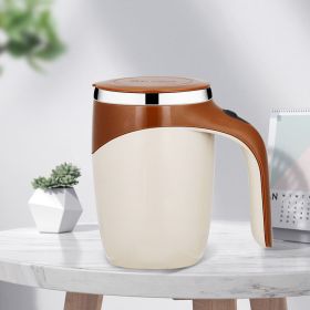 Self Stirring Mug Tea Coffee Electric Rechargeable Auto Mixing Cup Magnetic Stainless Steel Mug Coffee Cup For Office (Color: coffee)