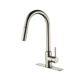 Kitchen Faucet with Pull Down Sprayer (Color: Brushed Nickel)