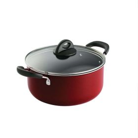 Everyday 5 Qt Aluminum Nonstick Covered Dutch Oven – Metallic Red (Color: Red)
