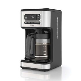 14 Cup Programmable Coffee Maker, Dark Stainless Steel (Finish: light stainless steel)