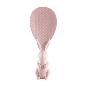 1pc, Rice Scoop, Non-stick Rice Paddle, Cute Bunny Standing Food Service Spoon, Home Creative Kawaii Rabbit Rice Shovel, Kitchen Utensils (Color: Pink)