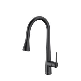 Single Handle Pull Down Sprayer Kitchen Faucet with Advanced Spray, Pull Out Spray Wand in Matte Black (Color: as Pic)