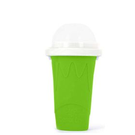 Summer Squeeze Homemade Juice Water Bottle Quick-Frozen Smoothie Sand Cup Pinch Fast Cooling Magic Ice Cream Slushy Maker Beker (Color: Green)