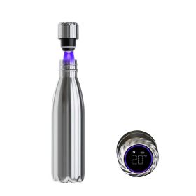 Aquaala UV Water Bottle With Temp Cap (Color: SOLID STEEL # 11)