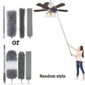 4/6pcs/set; Microfiber Duster Cleaning Kit; Extendable And Bendable Dusters With Long Extension Pole; R Washable Lightweight Dusters (Color: Gray)