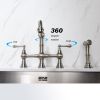 Bridge Dual Handles Kitchen Faucet With Pull-Out Side Spray in