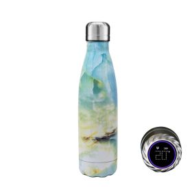 Aquaala UV Water Bottle With Temp Cap (Color: GREEN VALLEY # 7)