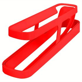 1pc Rolling Refrigerator Egg Dispenser, Space-Saving Holder For Fridge Storage Anti-fall Egg Tray, Egg Rack Tray For Refrigerator, Kitchen Supplies (Color: Red)