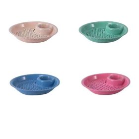1pc Dumpling Tray, Drain Double-layer Plate With Vinegar Plate, Household Round Plastic Large Dinner Plate, Tray For Dumplings (Color: 4 Assorted Packs)
