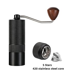 Portable Manual Coffee Bean Grinder High Quality CNC Stainless Precision Steel Core Bean Crusher Kitchen Supplies (Color: black 5 Stars)
