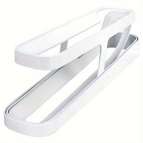 1pc Rolling Refrigerator Egg Dispenser, Space-Saving Holder For Fridge Storage Anti-fall Egg Tray, Egg Rack Tray For Refrigerator, Kitchen Supplies (Color: White)